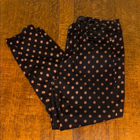 Jen 7 by 7 for all Mankind Polka Dot ankle Skinny Jeans. Size 14. - Picture 1 of 6